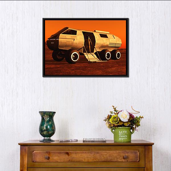 Astronaut In Mars Rover Canvas Wall Art-5 Horizontal-Gallery Wrap-22" x 12"-Tiaracle