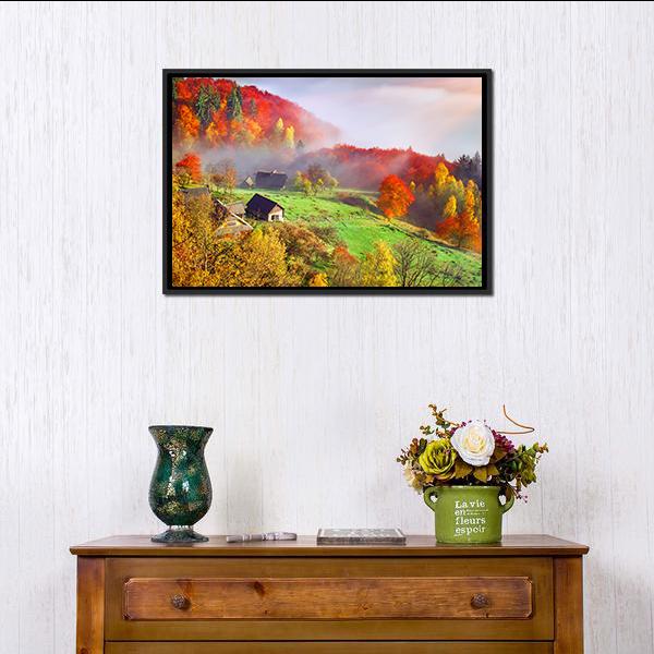 Autumn Landscape In Ukraine Europe Canvas Wall Art-3 Horizontal-Gallery Wrap-25" x 16"-Tiaracle