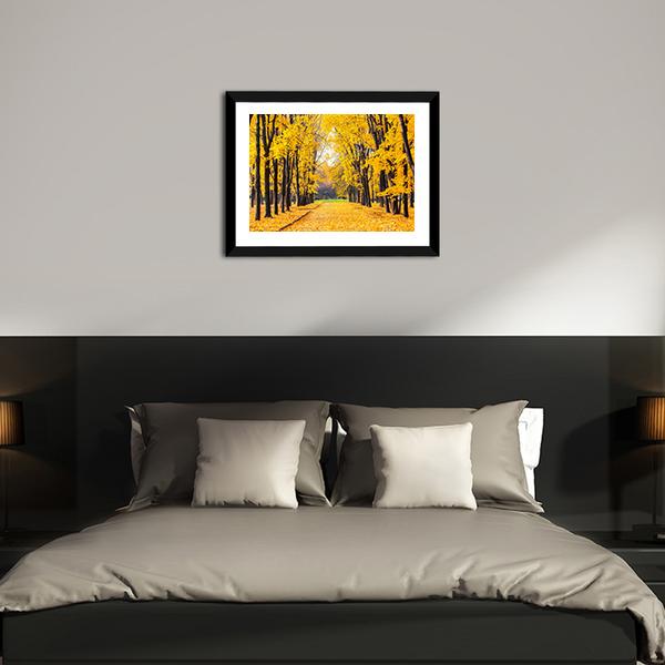Autumn Park In Alley Canvas Wall Art-3 Horizontal-Gallery Wrap-25" x 16"-Tiaracle