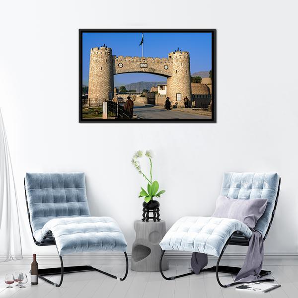 Bab-e-Khyber In Peshawar Pakistan Canvas Wall Art-3 Horizontal-Gallery Wrap-25" x 16"-Tiaracle