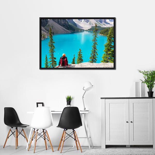 Beautiful Moraine Lake Canvas Wall Art-3 Horizontal-Gallery Wrap-25" x 16"-Tiaracle