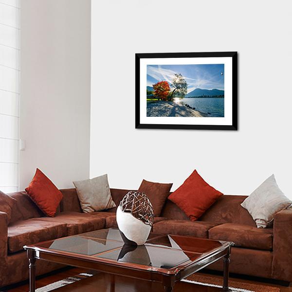 Beautiful Morning On Lake Canvas Wall Art-5 Horizontal-Gallery Wrap-22" x 12"-Tiaracle