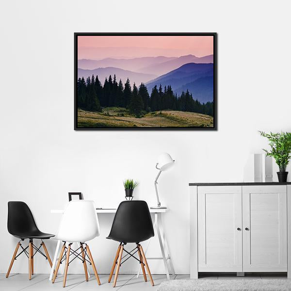 Beautiful Mountain Morning Canvas Wall Art-3 Horizontal-Gallery Wrap-25" x 16"-Tiaracle