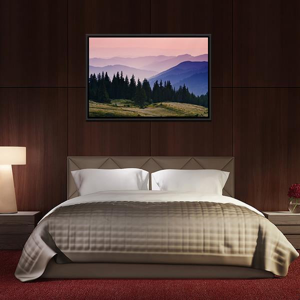 Beautiful Mountain Morning Canvas Wall Art-3 Horizontal-Gallery Wrap-25" x 16"-Tiaracle