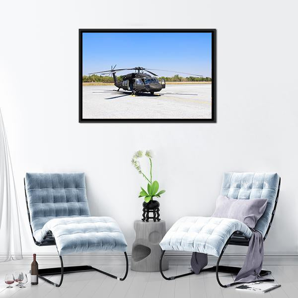 Blackhawk Helicopter Canvas Wall Art-1 Piece-Floating Frame-24" x 16"-Tiaracle