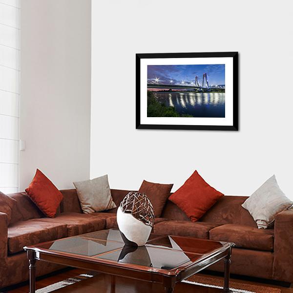 Bridge Over Vistula River Canvas Wall Art-3 Horizontal-Gallery Wrap-25" x 16"-Tiaracle