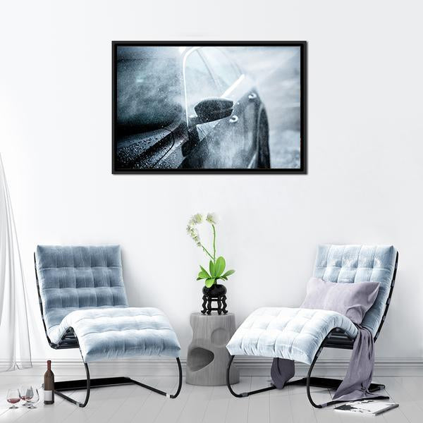 Car Covered By Water Canvas Wall Art-3 Horizontal-Gallery Wrap-25" x 16"-Tiaracle