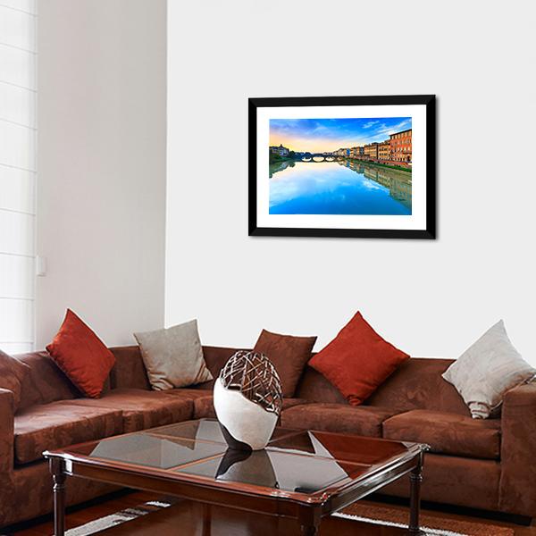Carraia Medieval Bridge Canvas Wall Art-3 Horizontal-Gallery Wrap-25" x 16"-Tiaracle