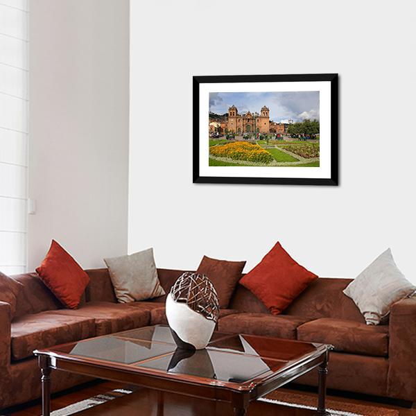 Cathedral Basilica Peru Canvas Wall Art-1 Piece-Framed Print-20" x 16"-Tiaracle