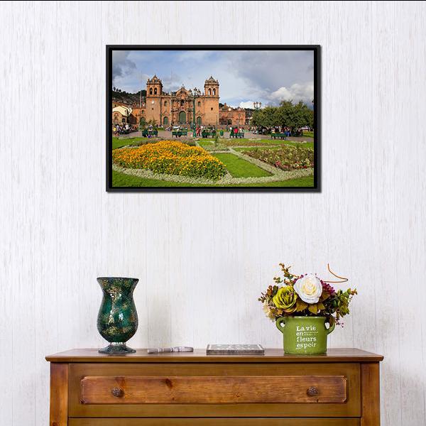 Cathedral Basilica Peru Canvas Wall Art-3 Horizontal-Gallery Wrap-25" x 16"-Tiaracle