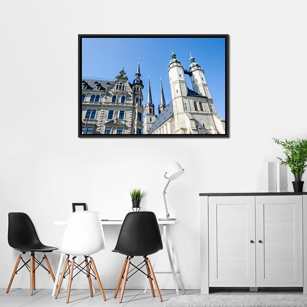 Church In Halle Canvas Wall Art-1 Piece-Floating Frame-24" x 16"-Tiaracle