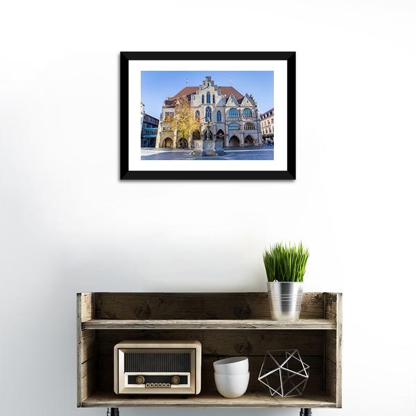 City Hall In Hildesheim Canvas Wall Art-1 Piece-Framed Print-20" x 16"-Tiaracle