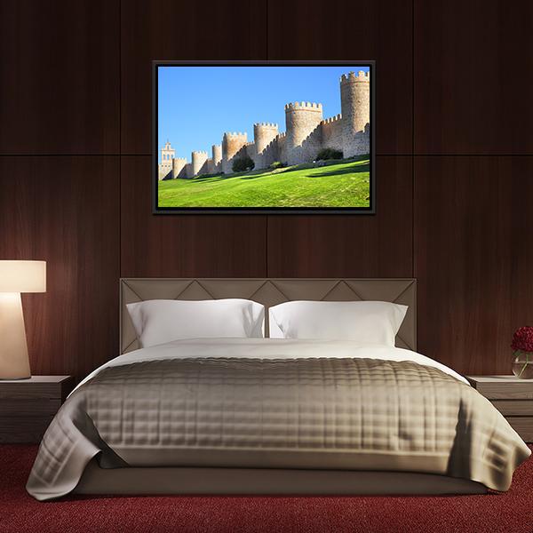City Walls Of Avila Canvas Wall Art-3 Horizontal-Gallery Wrap-25" x 16"-Tiaracle