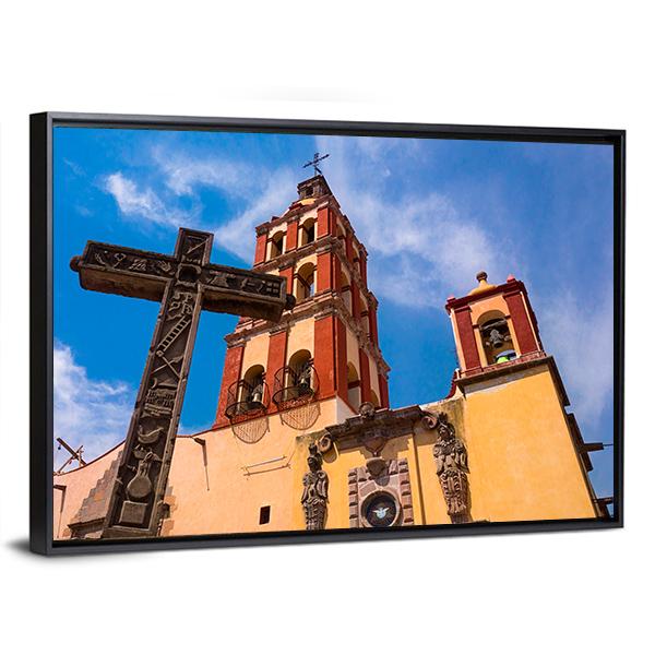 Colonial Traditional Church Canvas Wall Art-1 Piece-Floating Frame-24" x 16"-Tiaracle