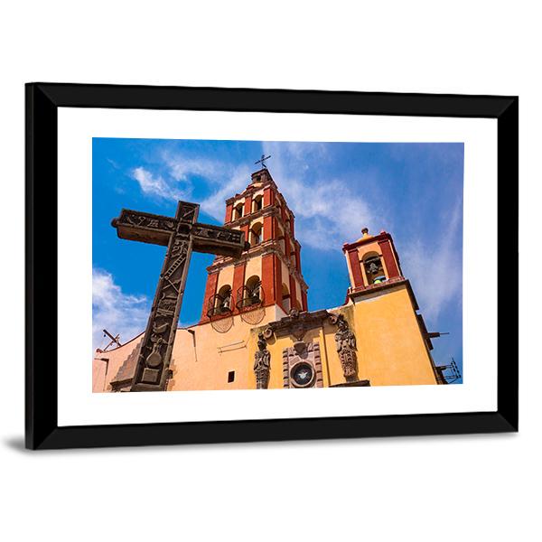 Colonial Traditional Church Canvas Wall Art-1 Piece-Framed Print-20" x 16"-Tiaracle