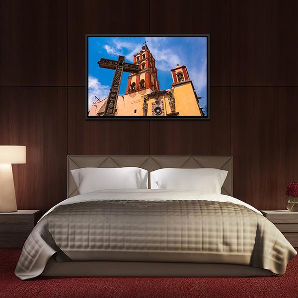 Colonial Traditional Church Canvas Wall Art-3 Horizontal-Gallery Wrap-25" x 16"-Tiaracle