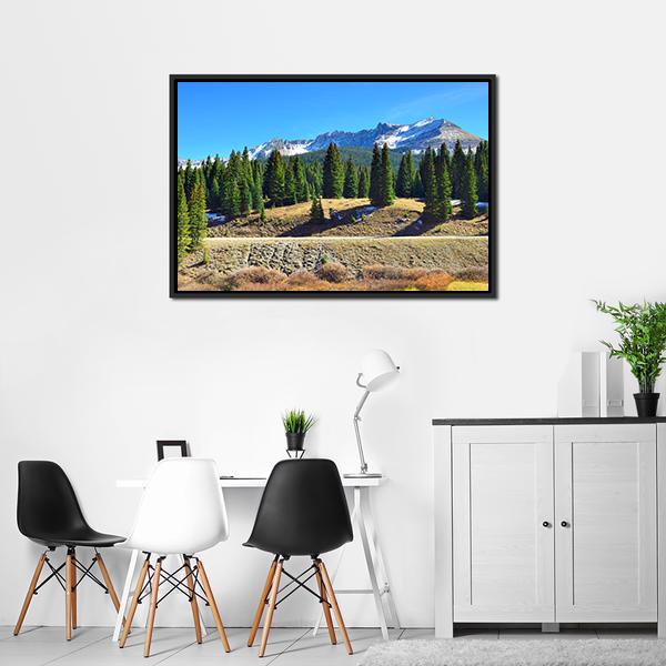 Colorado Mountains During Fall Canvas Wall Art-1 Piece-Floating Frame-24" x 16"-Tiaracle