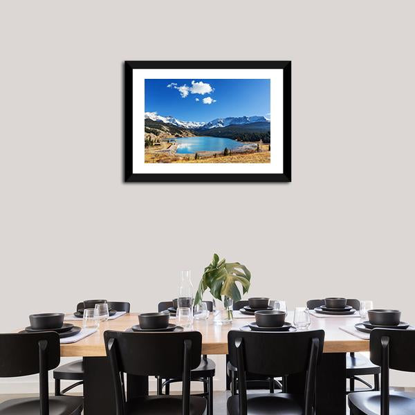 Colorado Rocky Mountains Lake Canvas Wall Art-5 Horizontal-Gallery Wrap-22" x 12"-Tiaracle