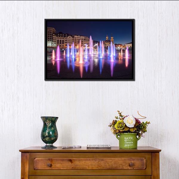 Colorful Fountains Canvas Wall Art-5 Horizontal-Gallery Wrap-22" x 12"-Tiaracle