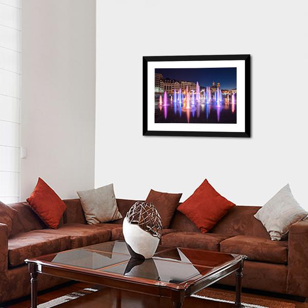 Colorful Fountains Canvas Wall Art-5 Horizontal-Gallery Wrap-22" x 12"-Tiaracle