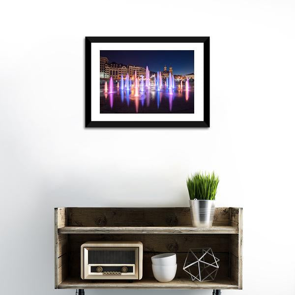 Colorful Fountains Canvas Wall Art-5 Horizontal-Gallery Wrap-22" x 12"-Tiaracle