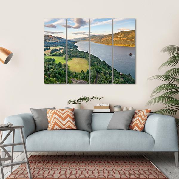Columbia River Gorge Canvas Wall Art-4 Horizontal-Gallery Wrap-34" x 24"-Tiaracle