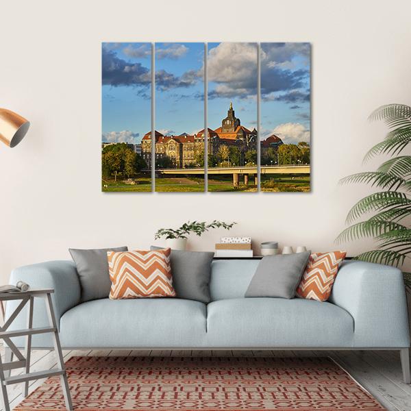 Elegant Baroque City Dresden Canvas Wall Art-4 Horizontal-Gallery Wrap-34" x 24"-Tiaracle