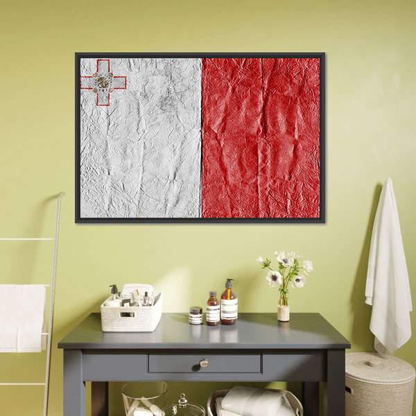 Flag Of Malta Canvas Wall Art-3 Horizontal-Gallery Wrap-25" x 16"-Tiaracle