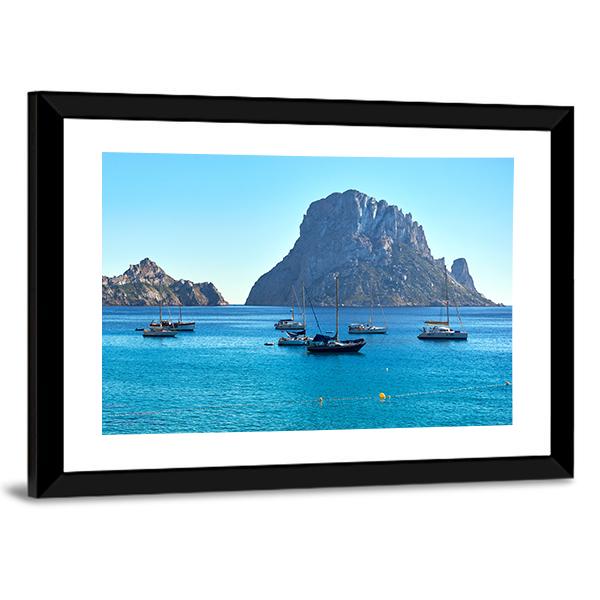 Island Of Es Vedra Canvas Wall Art-3 Horizontal-Gallery Wrap-25" x 16"-Tiaracle
