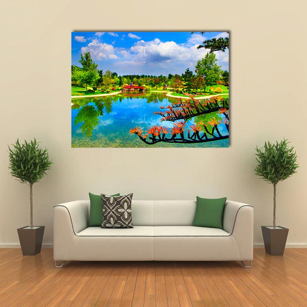 Japanese Garden Canvas Wall Art-1 Piece-Gallery Wrap-36" x 24"-Tiaracle