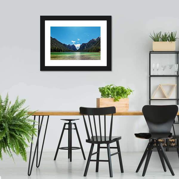 Lake In Dolomites Italy Canvas Wall Art-3 Horizontal-Gallery Wrap-25" x 16"-Tiaracle
