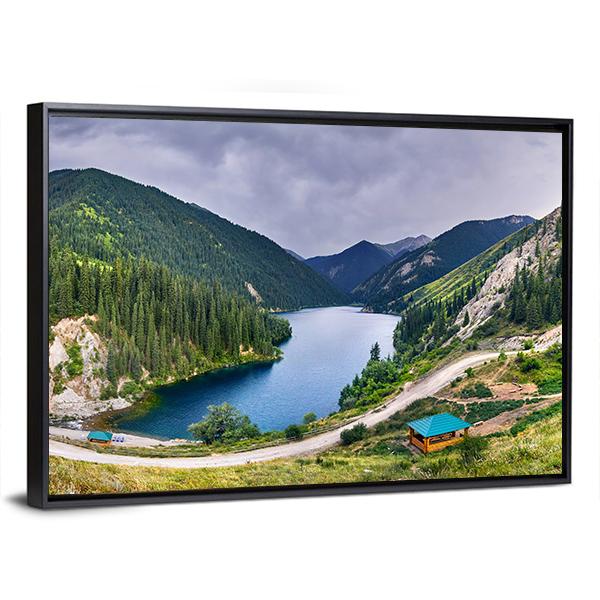 Lake Kolsai Kazakhstan Canvas Wall Art-3 Horizontal-Gallery Wrap-25" x 16"-Tiaracle