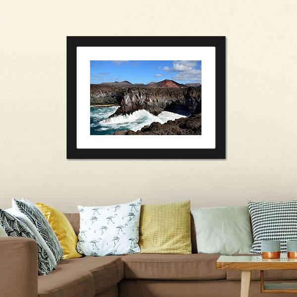 Los Hervideros Spain Canvas Wall Art-3 Horizontal-Gallery Wrap-25" x 16"-Tiaracle