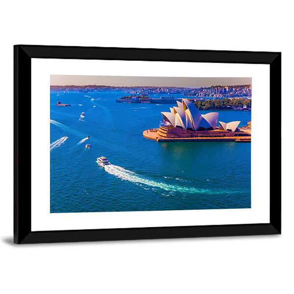 Magnificent Sydney Harbor Canvas Wall Art-1 Piece-Framed Print-20" x 16"-Tiaracle