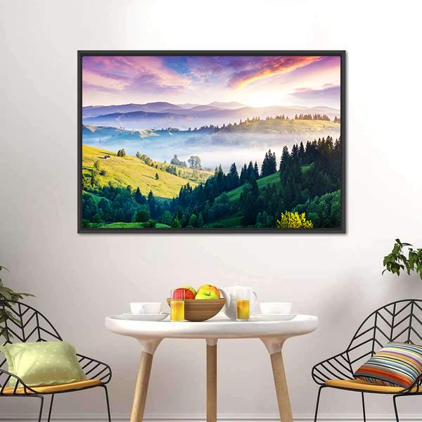 Majestic Mountain Landscape Canvas Wall Art-5 Horizontal-Gallery Wrap-22" x 12"-Tiaracle