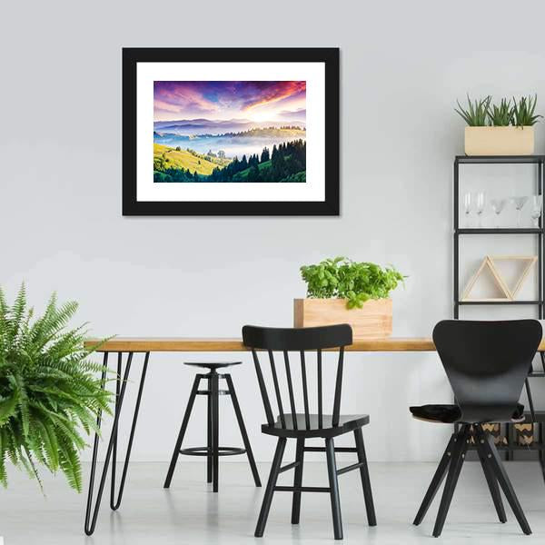 Majestic Mountain Landscape Canvas Wall Art-5 Horizontal-Gallery Wrap-22" x 12"-Tiaracle