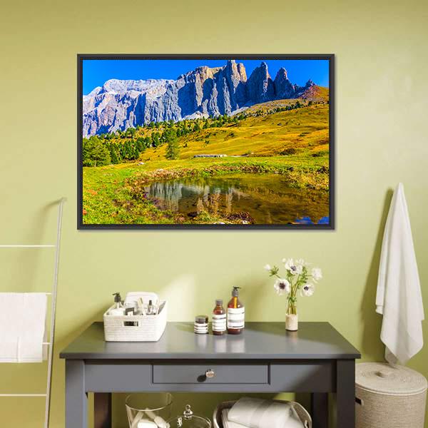 Majestic Rocks In Italy Canvas Wall Art-5 Horizontal-Gallery Wrap-22" x 12"-Tiaracle
