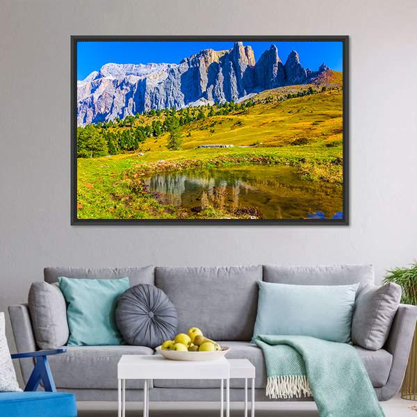 Majestic Rocks In Italy Canvas Wall Art-5 Horizontal-Gallery Wrap-22" x 12"-Tiaracle