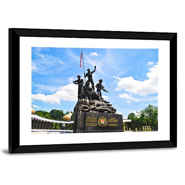 Malaysia's National Monument Canvas Wall Art-1 Piece-Framed Print-20" x 16"-Tiaracle