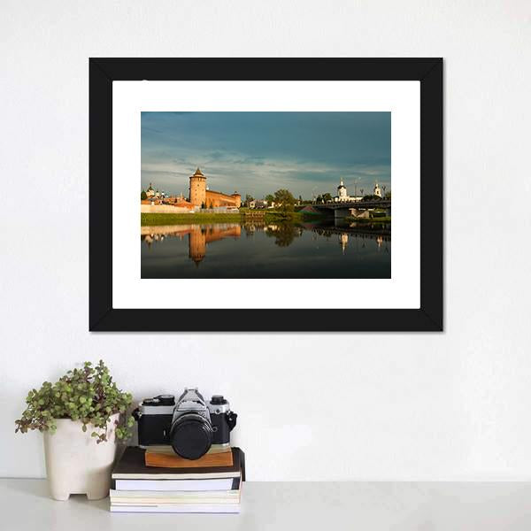 Marinkin Tower With Church Canvas Wall Art-3 Horizontal-Gallery Wrap-25" x 16"-Tiaracle