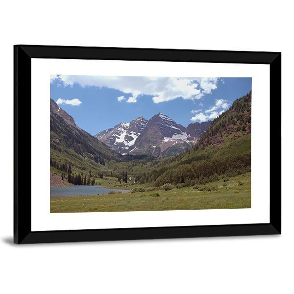 Maroon Bells Colorado Canvas Wall Art-1 Piece-Framed Print-20" x 16"-Tiaracle