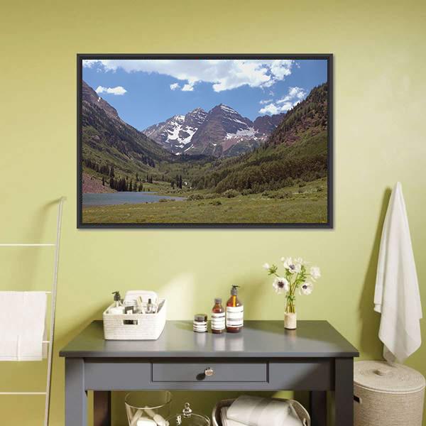 Maroon Bells Colorado Canvas Wall Art-3 Horizontal-Gallery Wrap-25" x 16"-Tiaracle