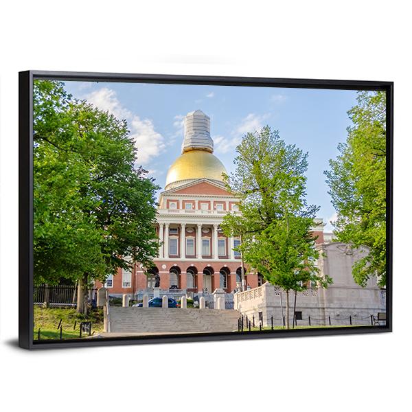 Massachusetts State House Canvas Wall Art-1 Piece-Floating Frame-24" x 16"-Tiaracle