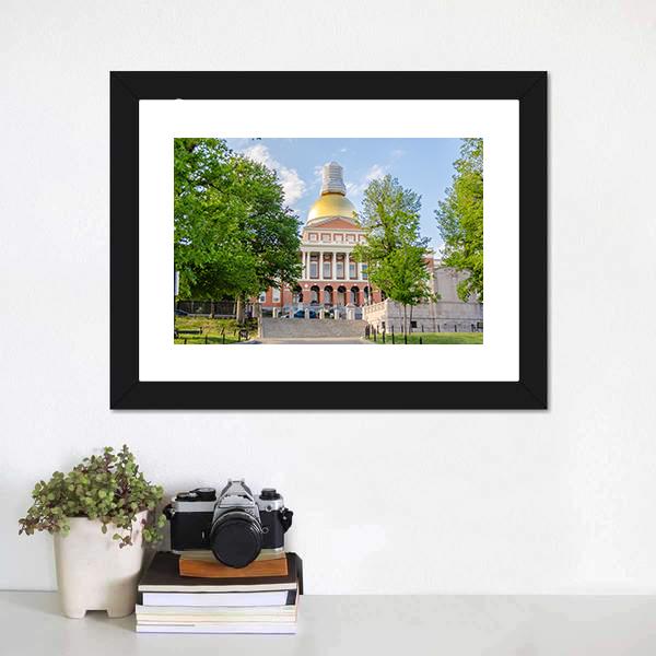 Massachusetts State House Canvas Wall Art-3 Horizontal-Gallery Wrap-25" x 16"-Tiaracle