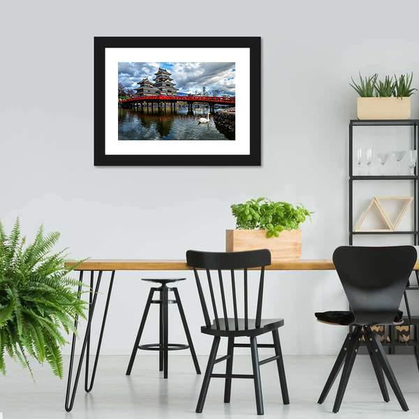 Matsumoto Castle Canvas Wall Art-3 Horizontal-Gallery Wrap-25" x 16"-Tiaracle