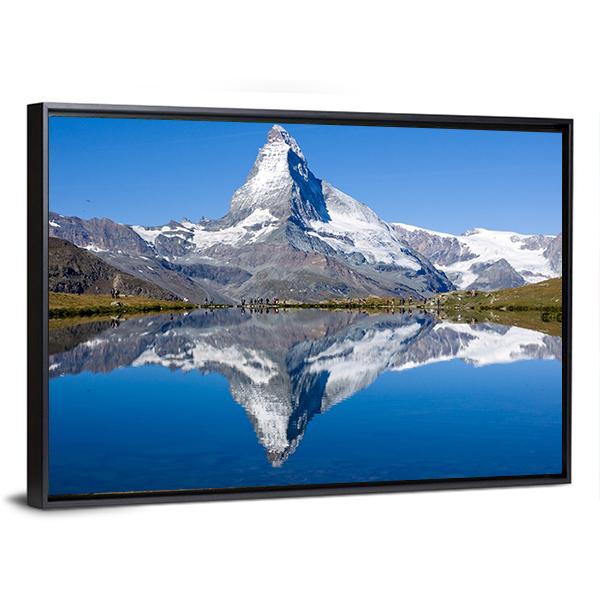 Matterhorn Mountain Switzerland Canvas Wall Art-1 Piece-Floating Frame-24" x 16"-Tiaracle