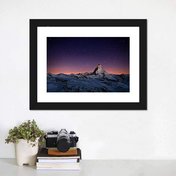 Matterhorn Peak Switzerland Canvas Wall Art-5 Horizontal-Gallery Wrap-22" x 12"-Tiaracle