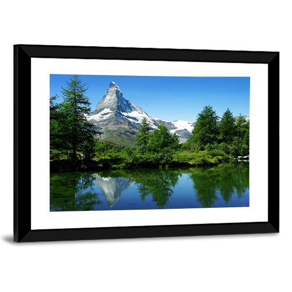 Matterhorn Switzerland Canvas Wall Art-1 Piece-Framed Print-20" x 16"-Tiaracle
