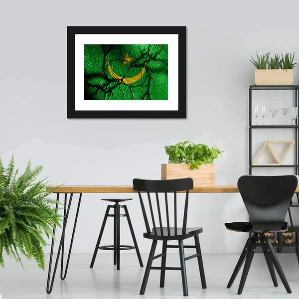 Mauritania Flag Canvas Wall Art-3 Horizontal-Gallery Wrap-25" x 16"-Tiaracle