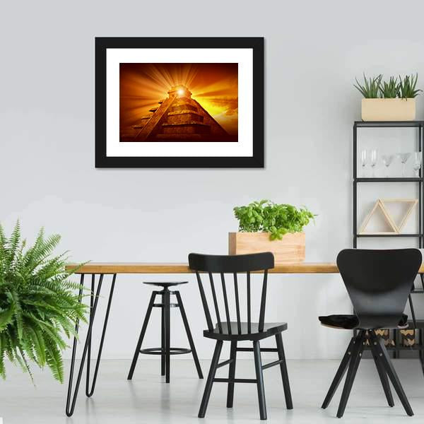 Mayan Mystery Pyramid Canvas Wall Art-5 Horizontal-Gallery Wrap-22" x 12"-Tiaracle